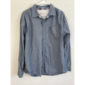 Carbon 2 Cobalt Button Up Shirt Mens Large Blue Long Sleeve Pocket